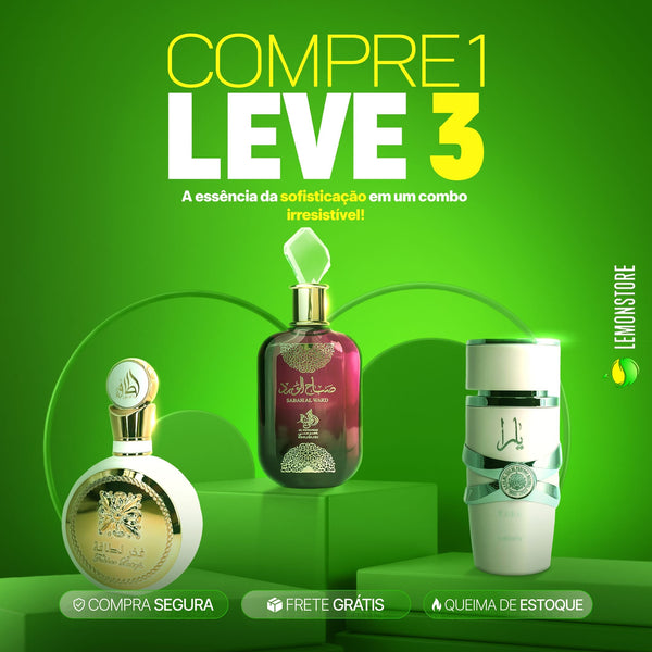 Combo 3 Perfumes Femininos - Yara, Fakhar Rose e Sabah Al Ward (100ml) - Oferta Exclusiva